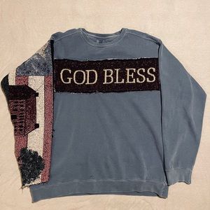 Custom tapestry woven crew neck